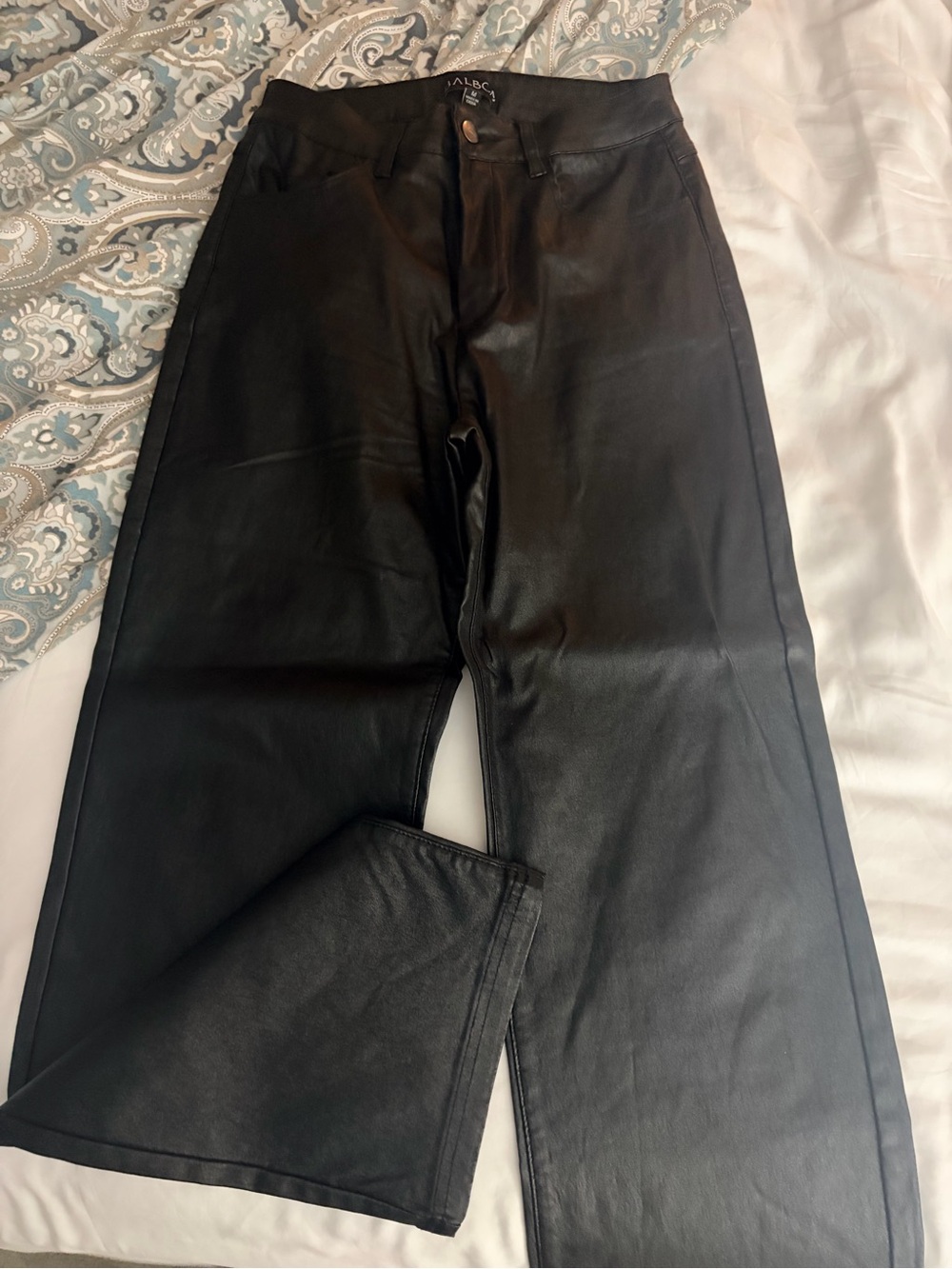 NWOT Size M Balboa (premium boutique) high rise faux leather denim
